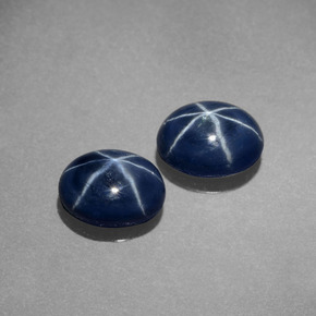 Gemas de zafiro estrella azul natural de  ct, corte óvalo, opaco