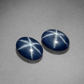 Gemas de Zafiro estrella Azul natural de  ct, Corte Óvalo, Opaco