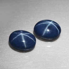Gemas de Zafiro estrella Azul natural de  ct, Corte Óvalo, Opaco