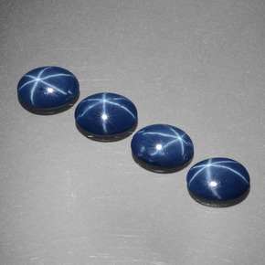 Gemas de Zafiro estrella Azul natural de  ct, Corte Óvalo, Opaco