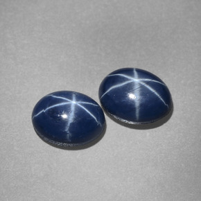 Gemas de Zafiro estrella Azul natural de  ct, Corte Óvalo, Opaco