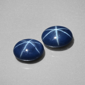 Gemas de zafiro estrella azul natural de  ct, corte óvalo, opaco
