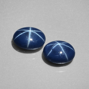 Gemas de zafiro estrella azul natural de  ct, corte óvalo, opaco