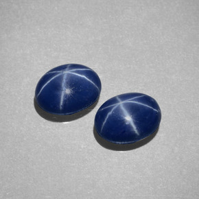 Gemas de zafiro estrella azul natural de  ct, corte óvalo, opaco