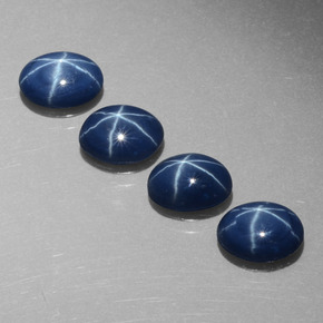 Gemas de zafiro estrella azul natural de  ct, corte óvalo, opaco