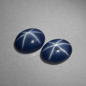 Gemas de zafiro estrella azul natural de  ct, corte óvalo, opaco
