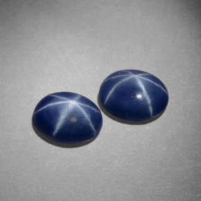 Gemas de zafiro estrella azul natural de  ct, corte óvalo, opaco