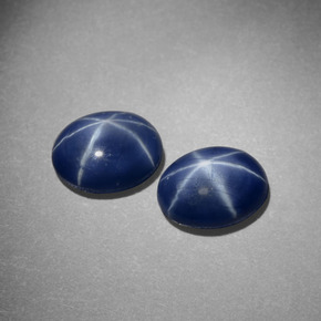 Gemas de zafiro estrella azul natural de  ct, corte óvalo, opaco