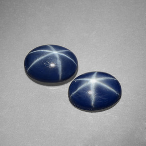 Gemas de Zafiro estrella Azul natural de  ct, Corte Óvalo, Opaco