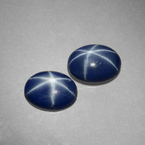 Gemas de Zafiro estrella Azul natural de  ct, Corte Óvalo, Opaco