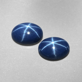 Gemas de zafiro estrella azul natural de  ct, corte óvalo, opaco