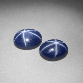 Gemas de Zafiro estrella Azul natural de  ct, Corte Óvalo, Opaco