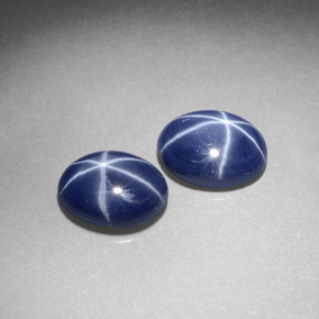 Gemas de Zafiro estrella Azul natural de  ct, Corte Óvalo, Opaco
