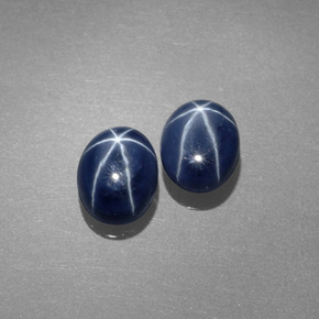 Gemas de zafiro estrella azul natural de  ct, corte óvalo, opaco