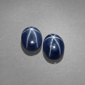 Gemas de zafiro estrella azul natural de  ct, corte óvalo, opaco