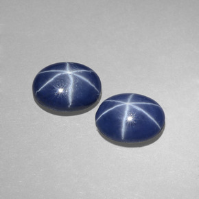 Gemas de Zafiro estrella Azul natural de  ct, Corte Óvalo, Opaco