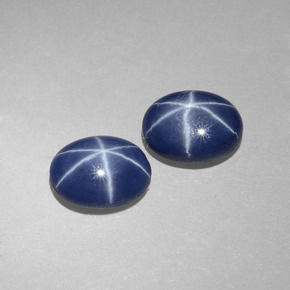 Gemas de Zafiro estrella Azul natural de  ct, Corte Óvalo, Opaco