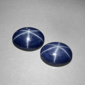 Gemas de zafiro estrella azul natural de  ct, corte óvalo, opaco