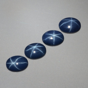 Gemas de zafiro estrella azul natural de  ct, corte óvalo, opaco