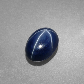 Zafiro estrella Azul natural de 2.20 ct, Corte Óvalo, Opaco