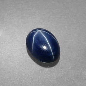 Zafiro estrella Azul natural de 2.20 ct, Corte Óvalo, Opaco