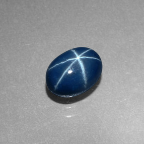 Zafiro estrella Azul natural de 1.62 ct, Corte Óvalo, Opaco