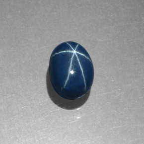 Zafiro estrella Azul natural de 1.62 ct, Corte Óvalo, Opaco