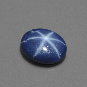 Zafiro estrella Azul natural de 2.63 ct, Corte Óvalo, Opaco