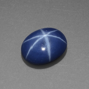 Zafiro estrella azul natural de 4,21 ct, corte óvalo, opaco