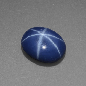 Zafiro estrella azul natural de 4,21 ct, corte óvalo, opaco