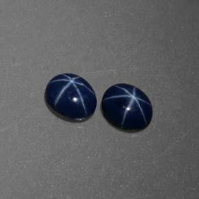 Gemas de zafiro estrella azul natural de  ct, corte óvalo, opaco