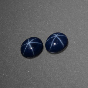 Gemas de zafiro estrella azul natural de  ct, corte óvalo, opaco