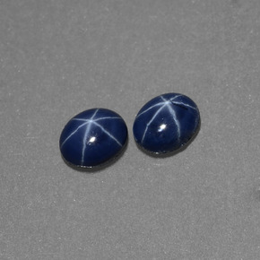 Gemas de zafiro estrella azul natural de  ct, corte óvalo, opaco