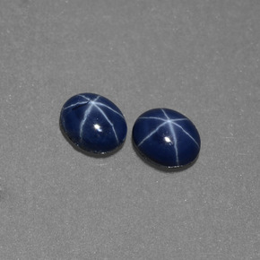 Gemas de zafiro estrella azul natural de  ct, corte óvalo, opaco