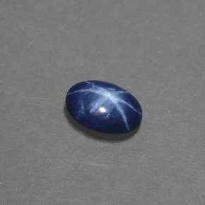 Zafiro estrella azul natural de 0,50 ct, corte óvalo, opaco