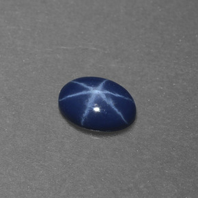 Zafiro estrella Azul natural de 0.46 ct, Corte Óvalo, Opaco