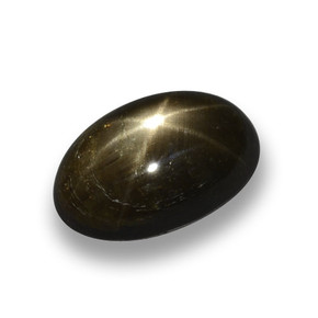 Zafiro estrella negro natural de 1,79 ct, corte óvalo, opaco