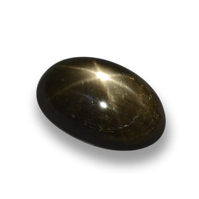 Zafiro estrella negro natural de 1,79 ct, corte óvalo, opaco