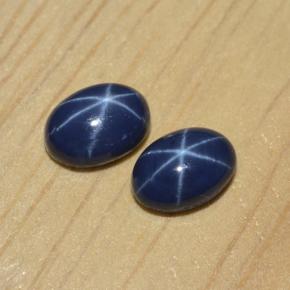 Gemas de zafiro estrella azul natural de  ct, corte óvalo, opaco