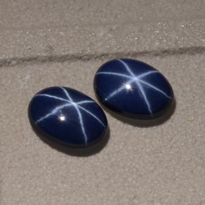 Gemas de zafiro estrella azul natural de 2,11 ct, corte óvalo, opaco
