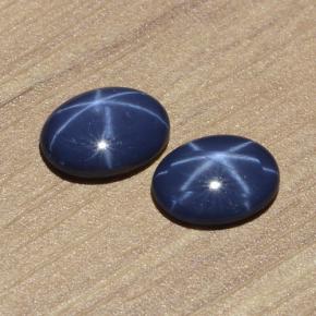 Gemas de Zafiro estrella Azul natural de 1.37 ct, Corte Óvalo, Opaco
