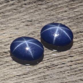 Gemas de zafiro estrella azul natural de 2,02 ct, corte óvalo, opaco
