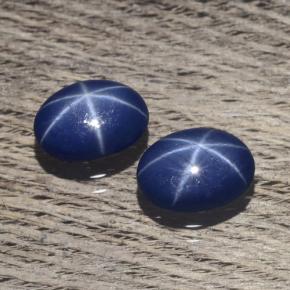 Gemas de zafiro estrella azul natural de 2,02 ct, corte óvalo, opaco