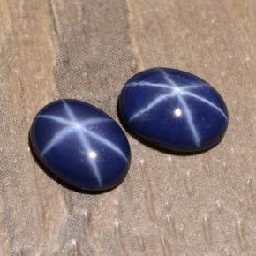 Gemas de zafiro estrella azul natural de 1,97 ct, corte óvalo, opaco