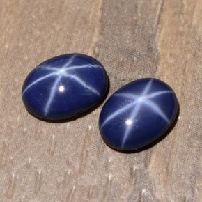 Gemas de zafiro estrella azul natural de 1,97 ct, corte óvalo, opaco