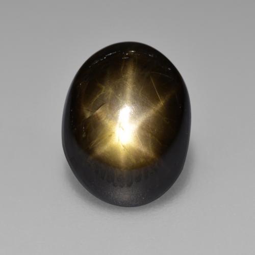 Zafiro estrella negro natural de 4,65 ct, corte óvalo, opaco