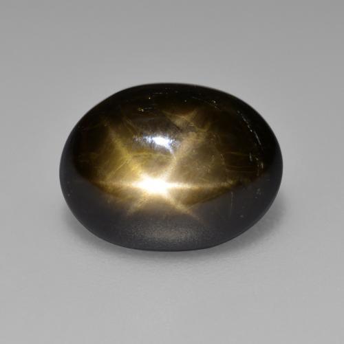 Zafiro estrella negro natural de 4,65 ct, corte óvalo, opaco
