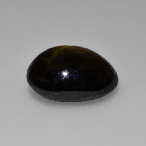 Zafiro estrella negro natural de 4,65 ct, corte óvalo, opaco