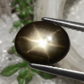 Zafiro estrella negro natural de 2,94 ct, corte óvalo, opaco