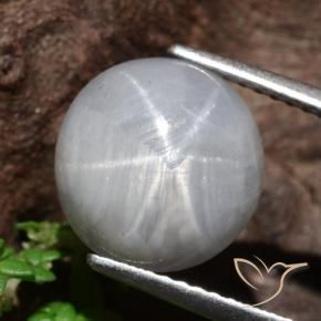 Zafiro estrella Verde medio natural de 8.96 ct, Redondo, Opaco